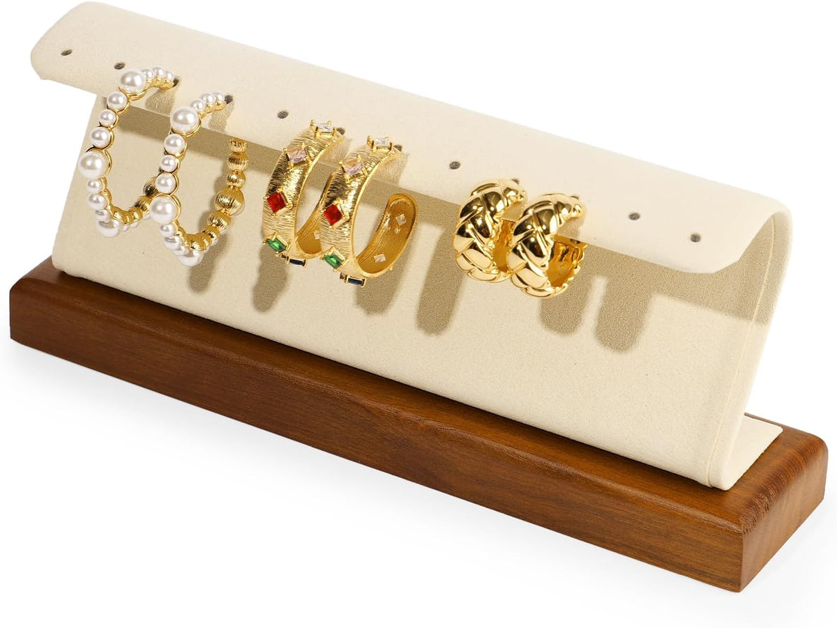 Solid Wood Long Earring Display Stand Earring Organizer Holder