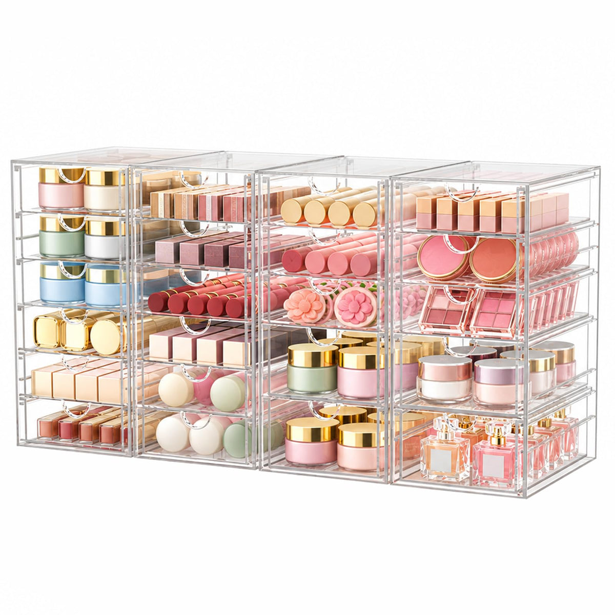 Acrylic Makeup Organizer Storage With 16 Drawers,Desk Organizers