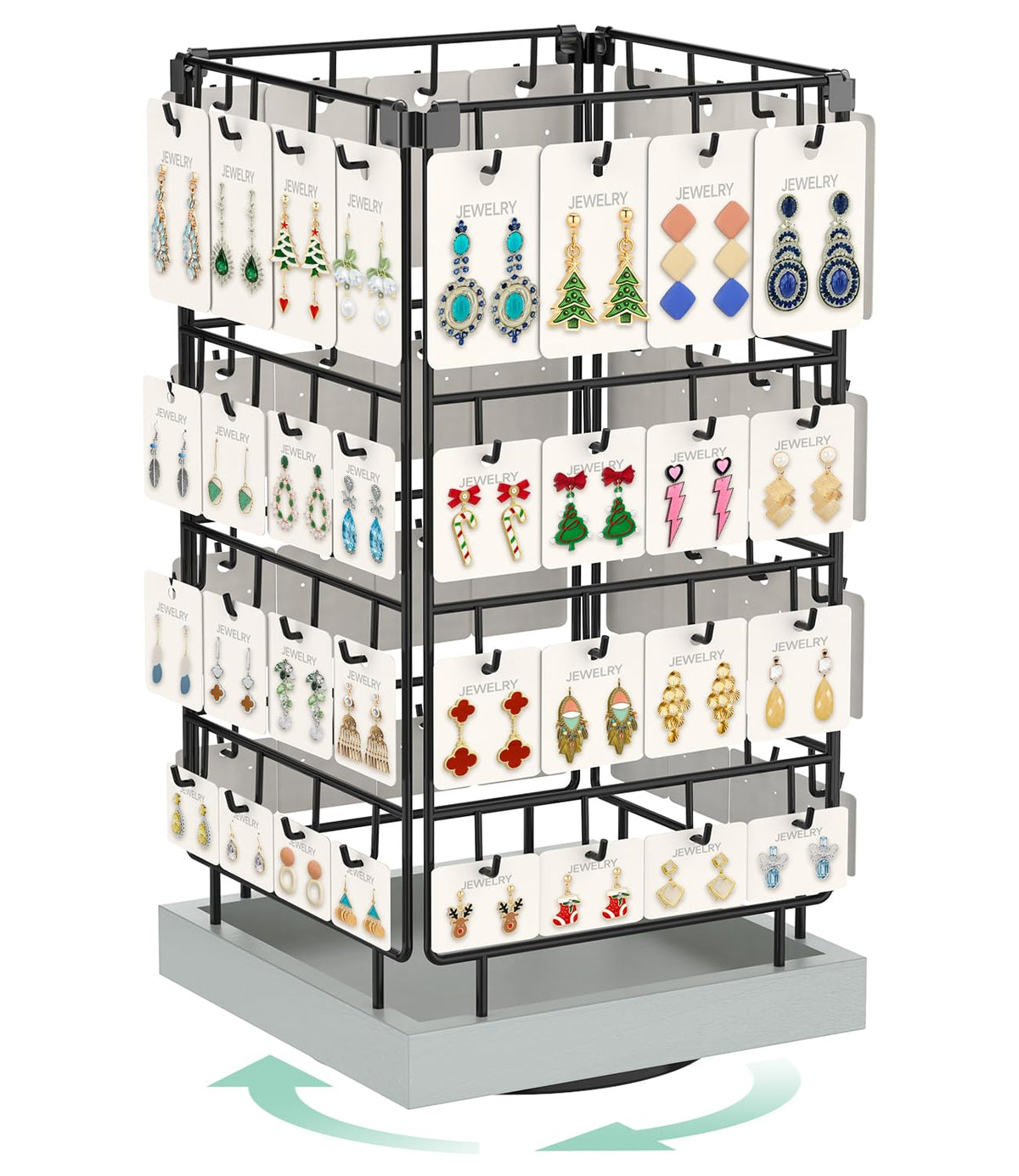 EsLuker.ly Rotating Earring Display Holder Stand for Vendors Selling, Brown