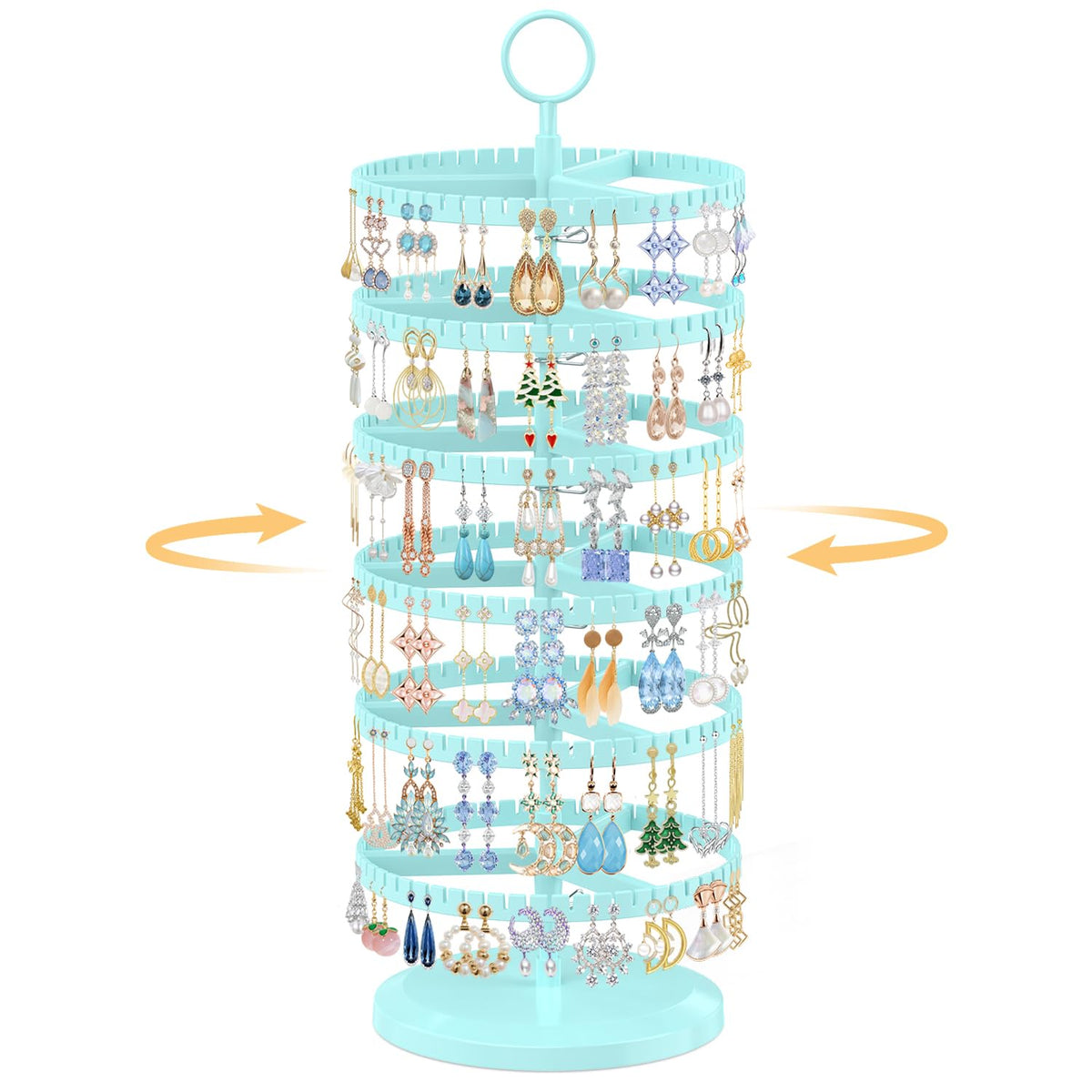 EsLuker.ly Earring Holder Organizer Rotating Stud Display Tree Rack, 6 Tier