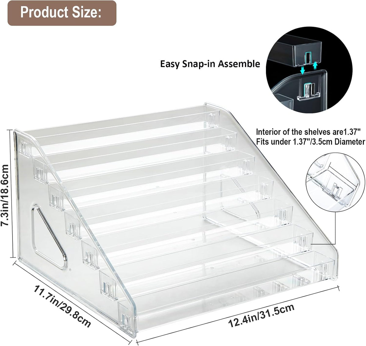 7Tier Acrylic Paint Organizer,Nail Polish Rack Shelf,Painting Bottle Holder