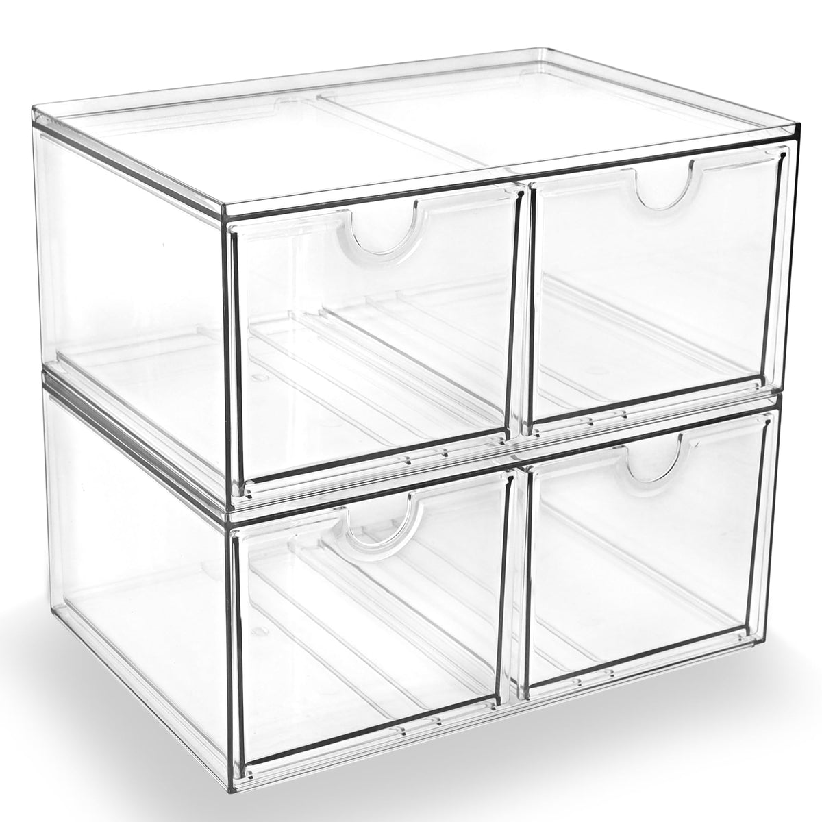 Prsildan Acrylic Drawer Makeup Organizer with 4 Drawers