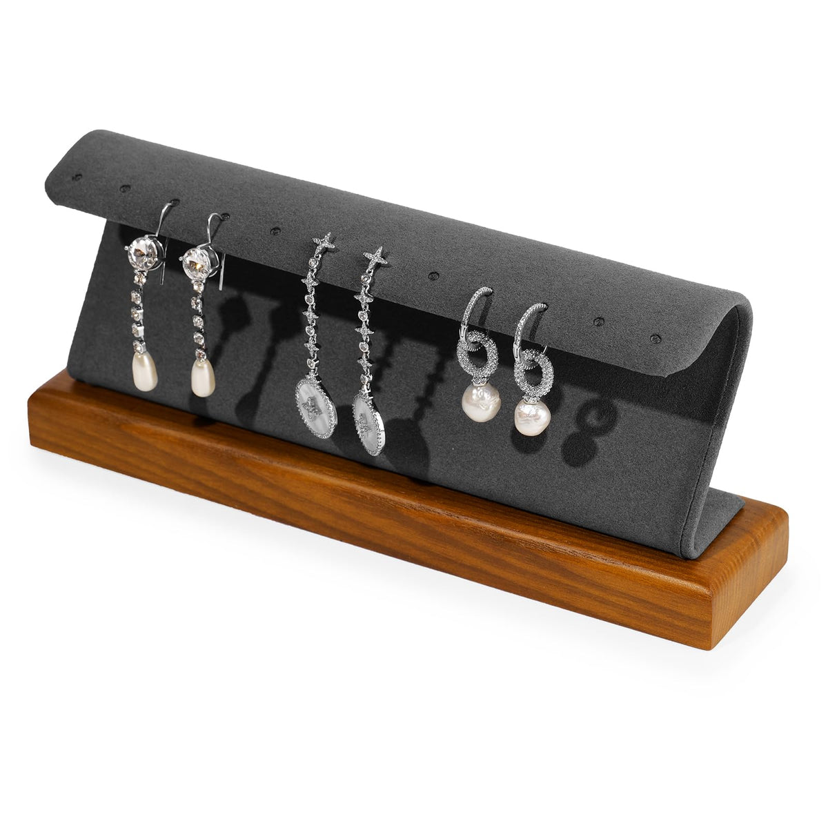 Solid Wood Long Earring Display Stand Earring Organizer Holder