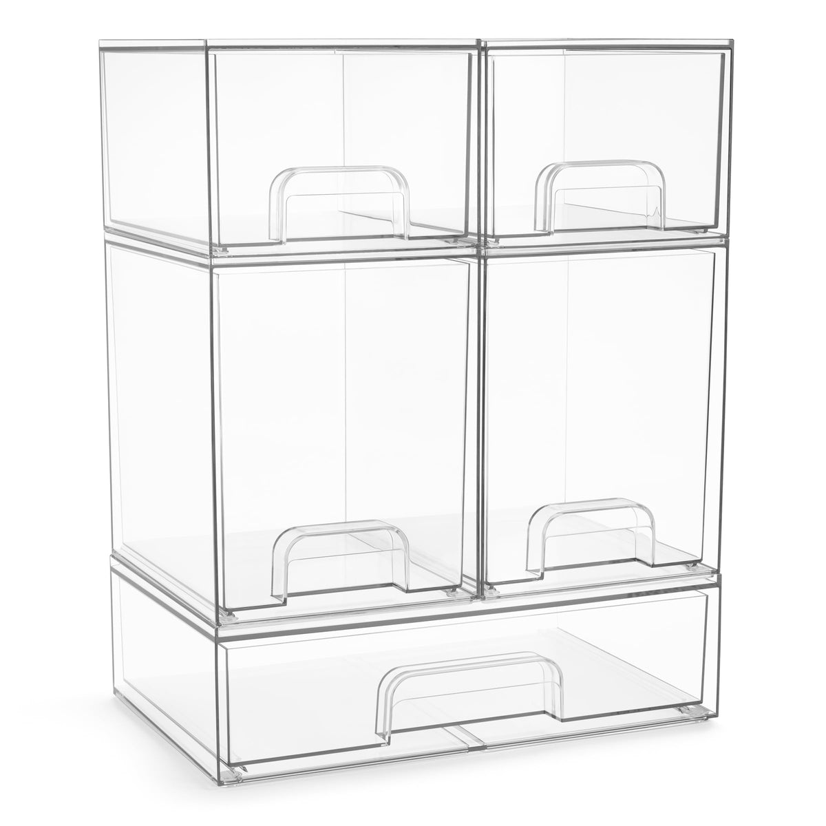 Sorbus Clear Stackable Storage Drawers (5 Pack, Complete Set)