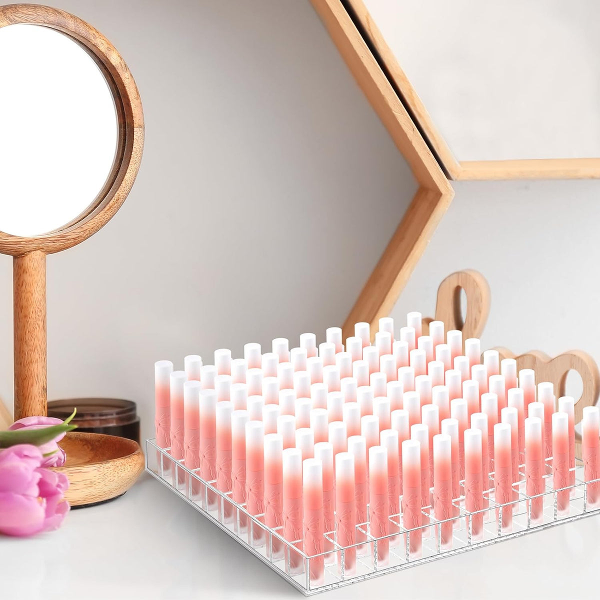 Mumufy Lipstick Holder Clear Acrylic Makeup Organizer Display, 100 Slot