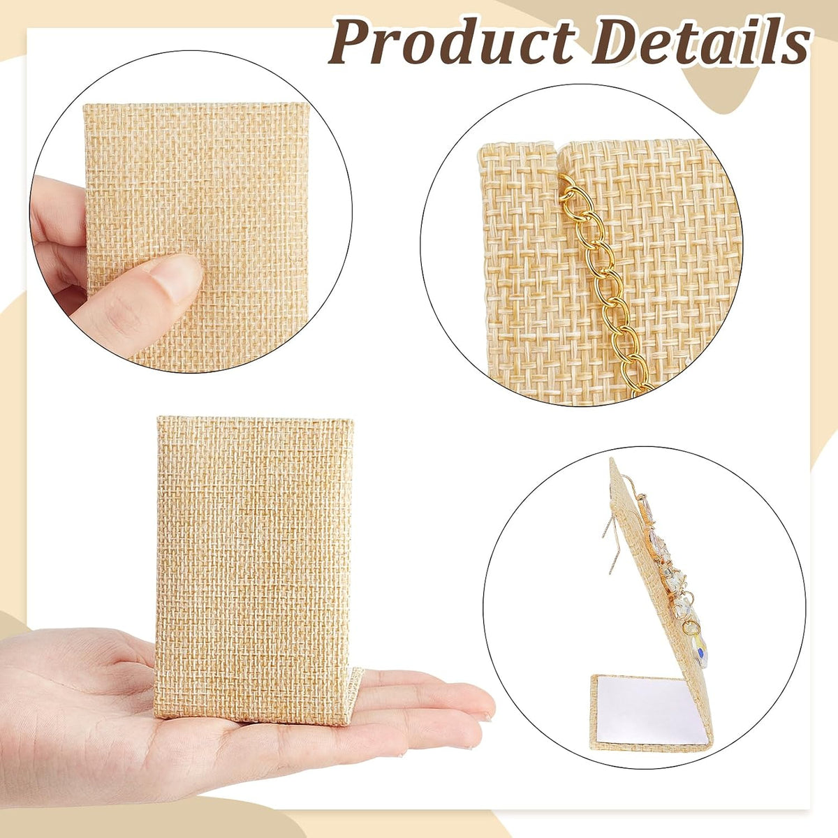 12PCS Earring Display Set Linen Earring Display Stand L-Shape Jewelry Organizer Earrings Organizer for Jewelry Dangling Slant Back Display Props Show 1.4 x 2.2 x 3 inch