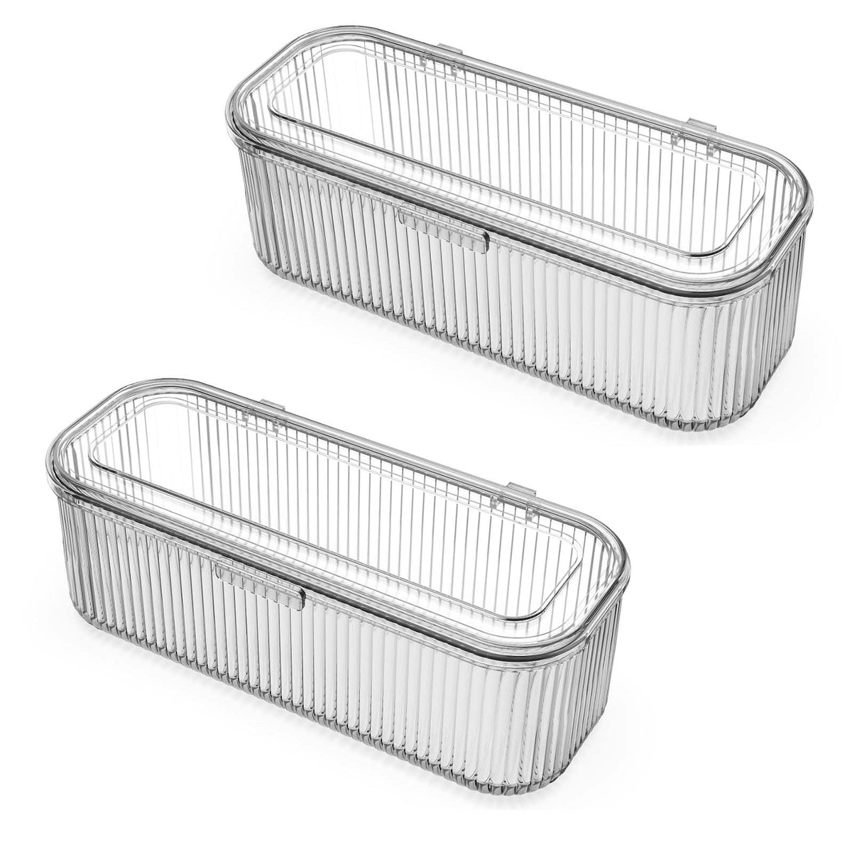 JessLab Makeup Brush Holder with Lid, Makeup Sponge Storage Case, 2 Pack