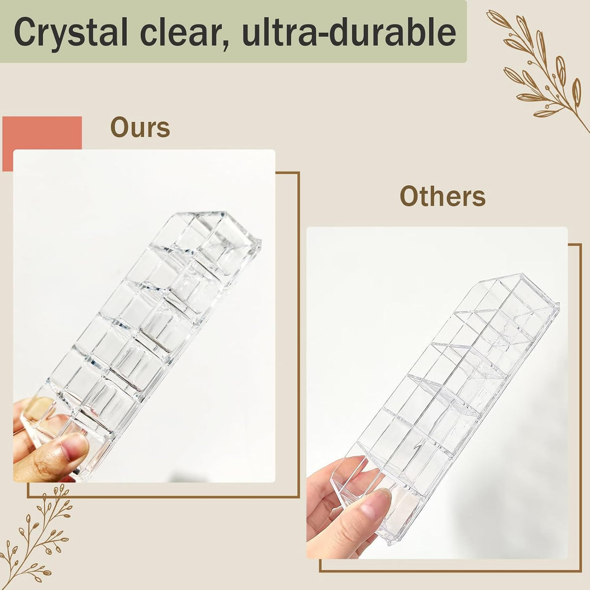 4 Pack Lipstick Organizer, 12 Slot Clear Acrylic Lipstick Holder