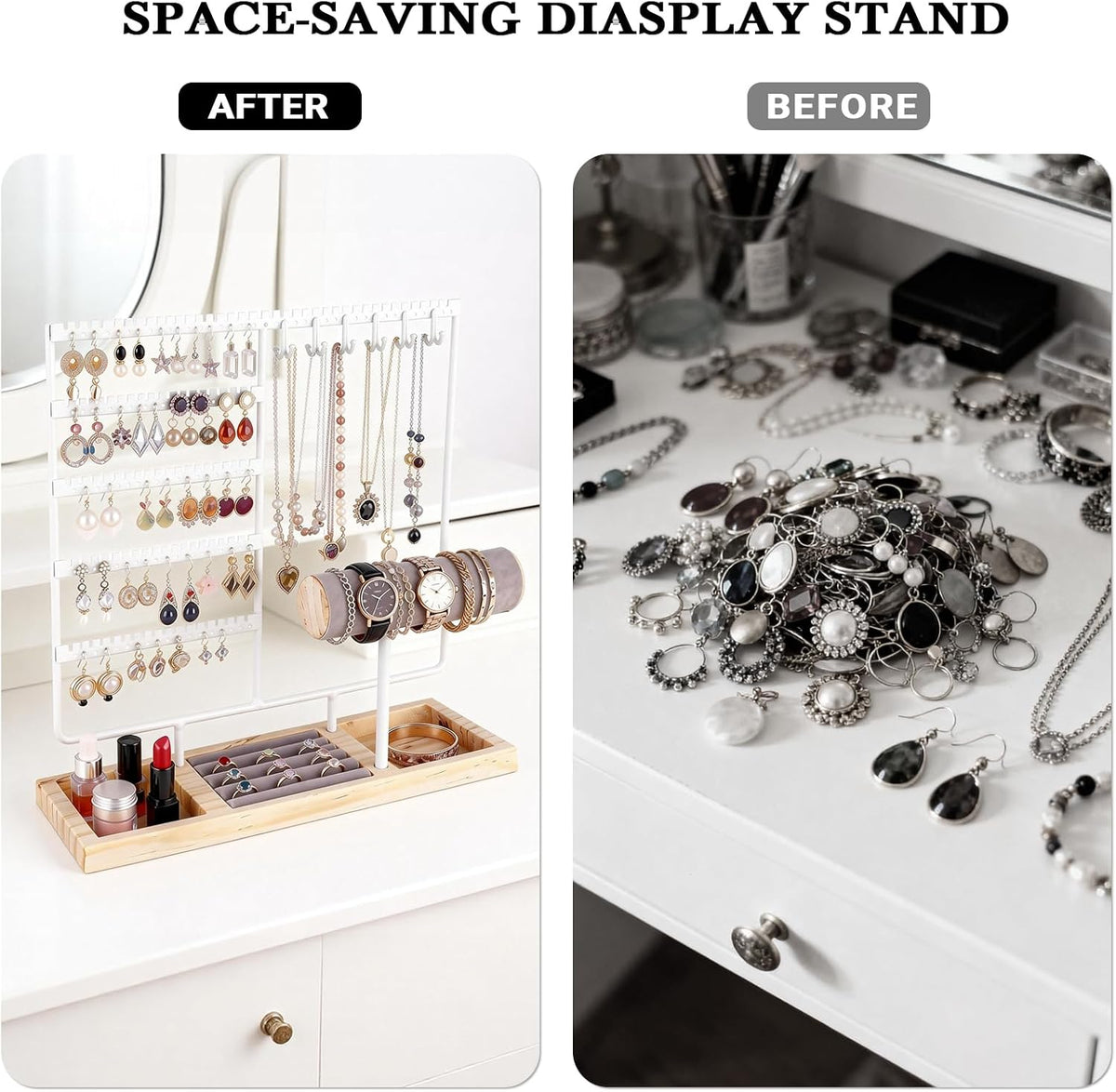 Ciormis Jewelry Organizer Stand， 5-Tier Earring Holder for Women and Girls