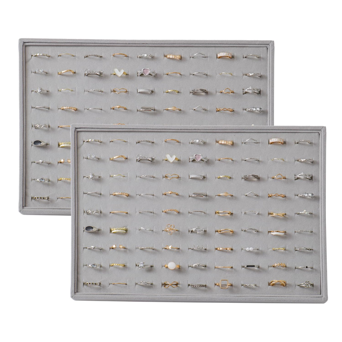 Large Velvet Jewelry Tray Display Drawer Inserts 2 Pack