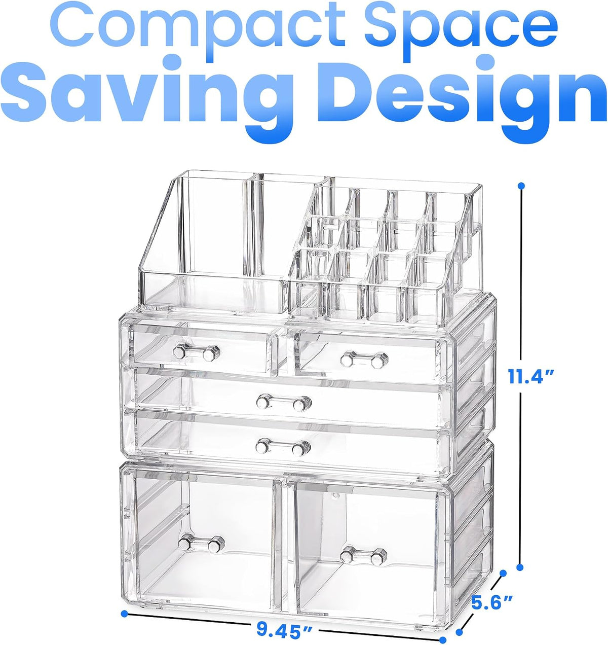 Masirs Clear Cosmetic Storage Organizer, Classy Design, Versatile, Simplifies Your Life