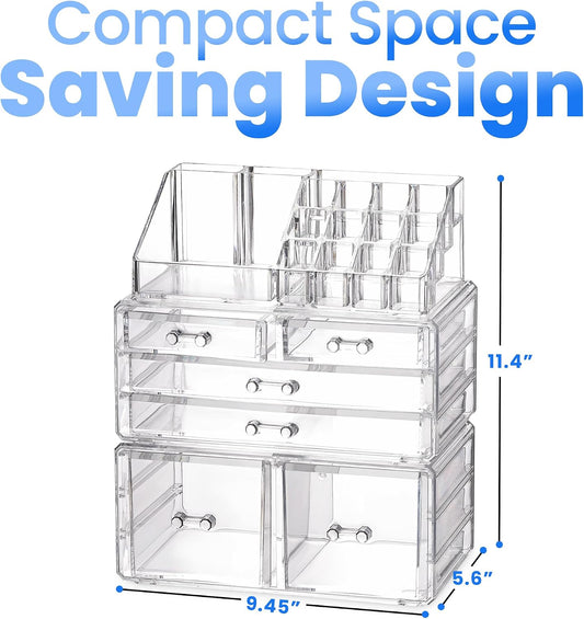 Masirs Clear Cosmetic Storage Organizer, Classy Design, Versatile, Simplifies Your Life