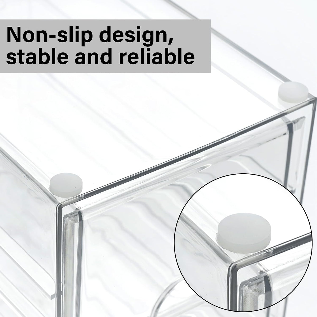 Prsildan Acrylic Drawer Makeup Organizer with 4 Drawers