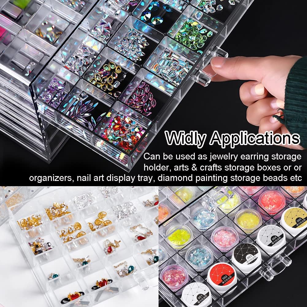 YUFONG Earring Storage Box Organizer 5 Drawers with 120 Small Compartments