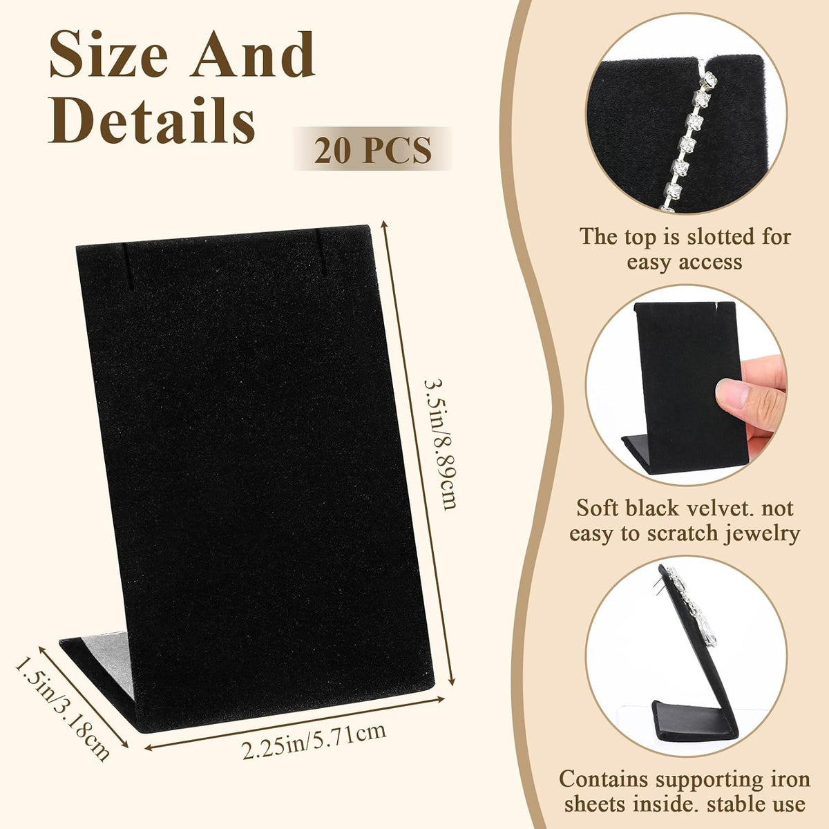 20Pcs Earring Necklace Display Stand L-Shaped Jewelry Organizer Holder