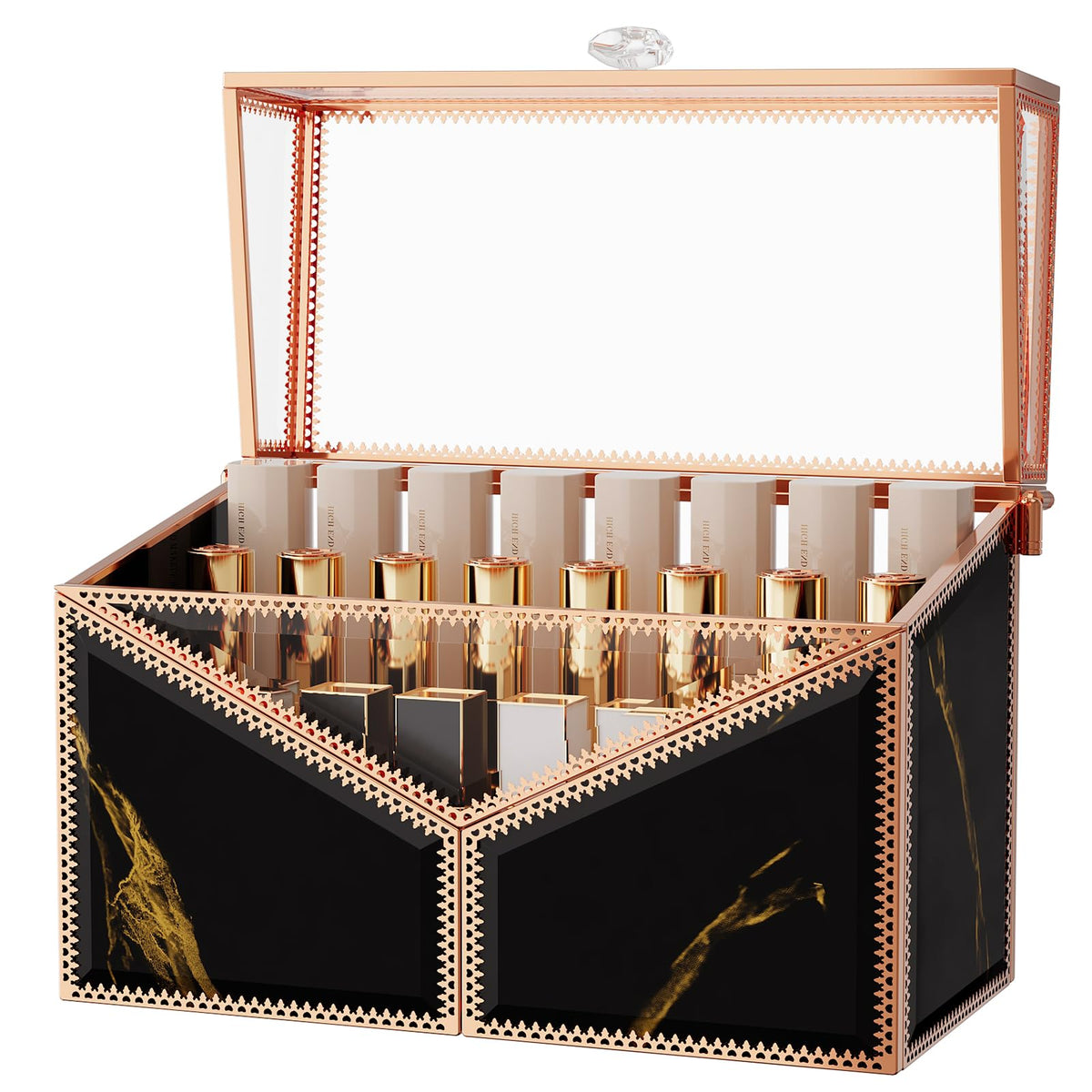 Youdepot Lipstick Organizer Holder, 24 Spaces Tempered Glass