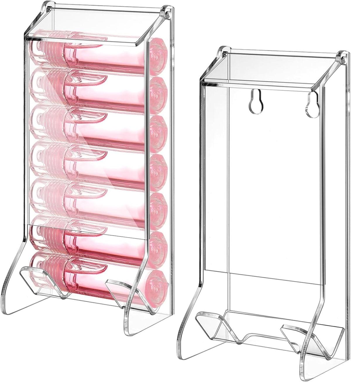 Weysat 2 Pcs Lip Balm Display Acrylic Automatic Dispenser Holder Organizer