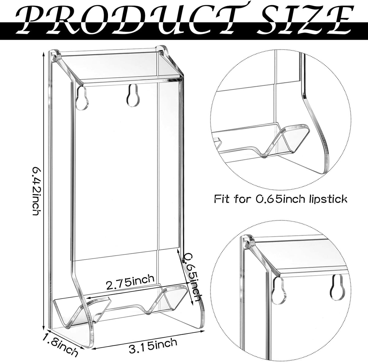 Weysat 2 Pcs Lip Balm Display Acrylic Automatic Dispenser Holder Organizer