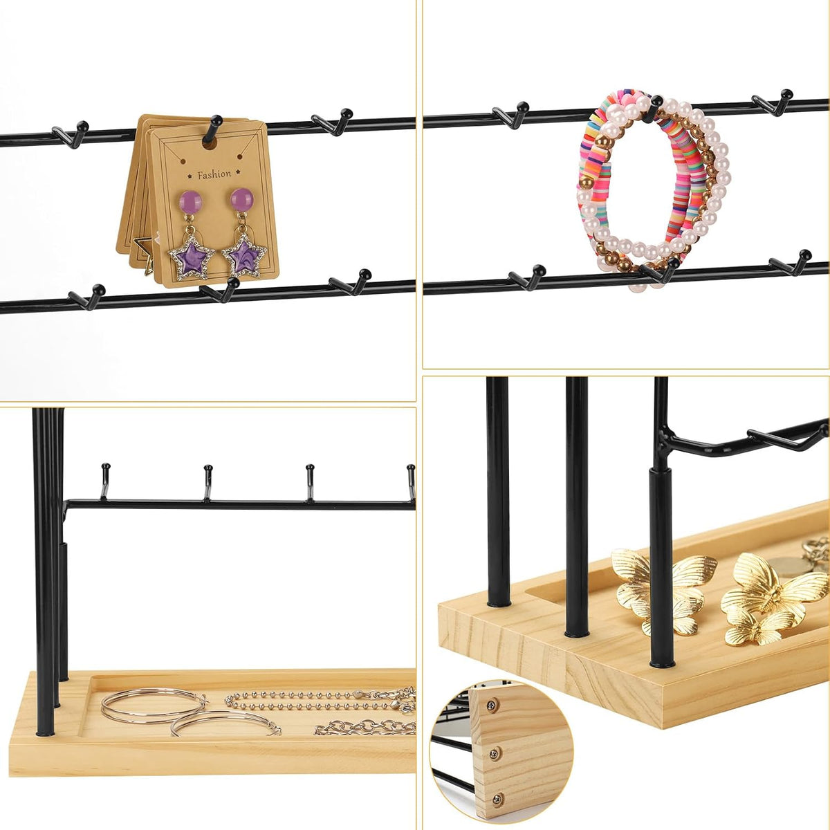 Jewelry Display for Vendors,6 Tiers 42 Hooks Earring Display Holder Stand