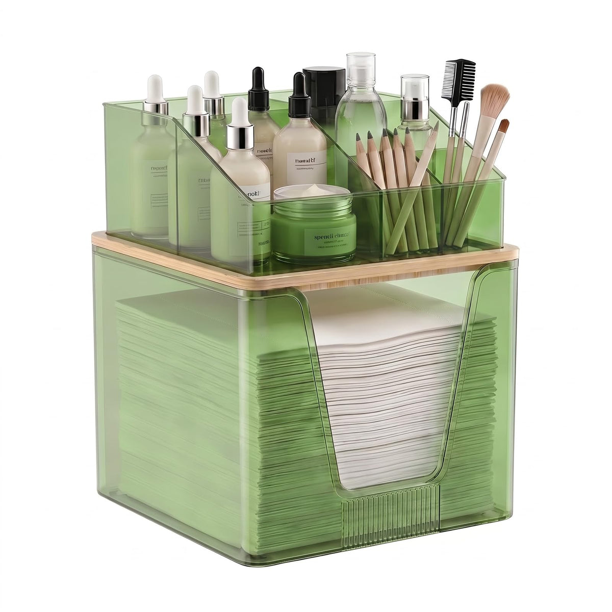 SPOSPO 2 in 1 Disposable Facial Towel Holder and Cosmetic Organizer