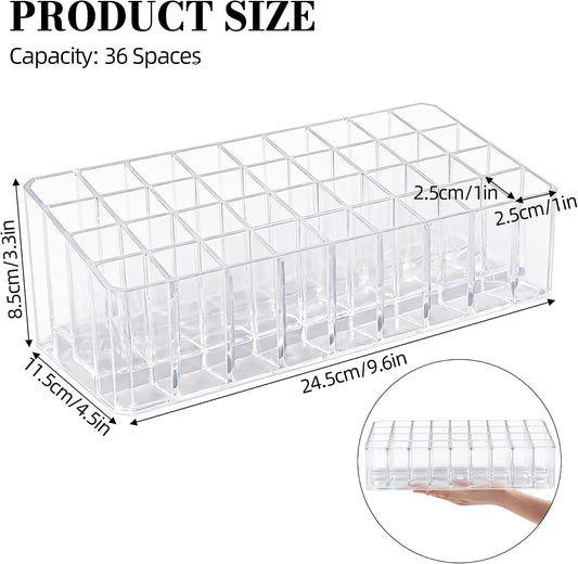 Rollerball Perfume Organizer, 36 Spaces Acrylic Fragrance Organizer Travel, Lipstick Organizer Lipgloss Holder, Clear