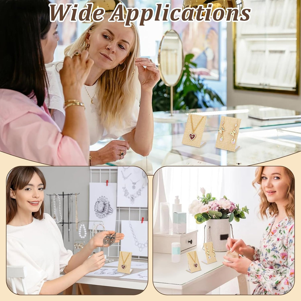12PCS Earring Display Set Linen Earring Display Stand L-Shape Jewelry Organizer Earrings Organizer for Jewelry Dangling Slant Back Display Props Show 1.4 x 2.2 x 3 inch