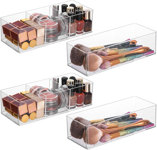 Acrylic Organizer 2-Piece Makeup Organizer Set