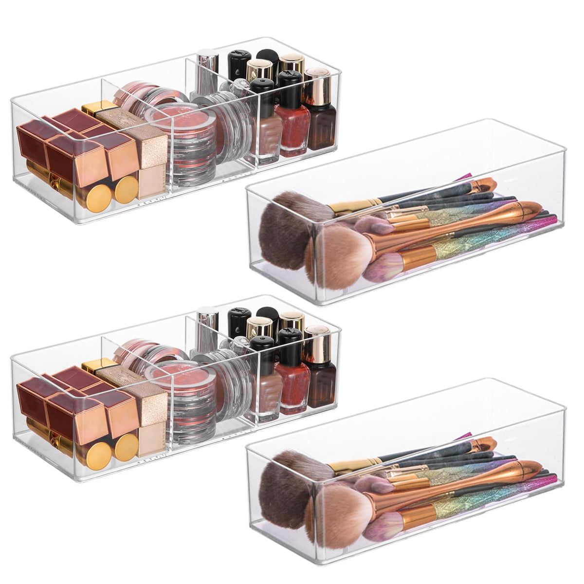 Acrylic Organizer 2-Piece Makeup Organizer Set