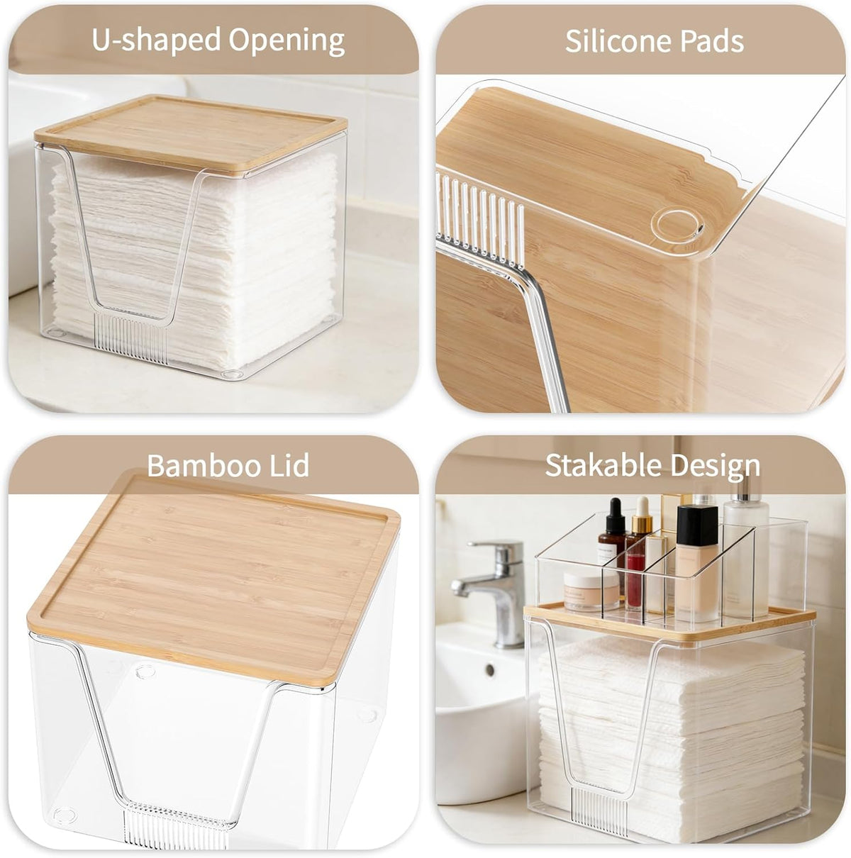 SPOSPO 2 in 1 Disposable Facial Towel Holder and Cosmetic Organizer