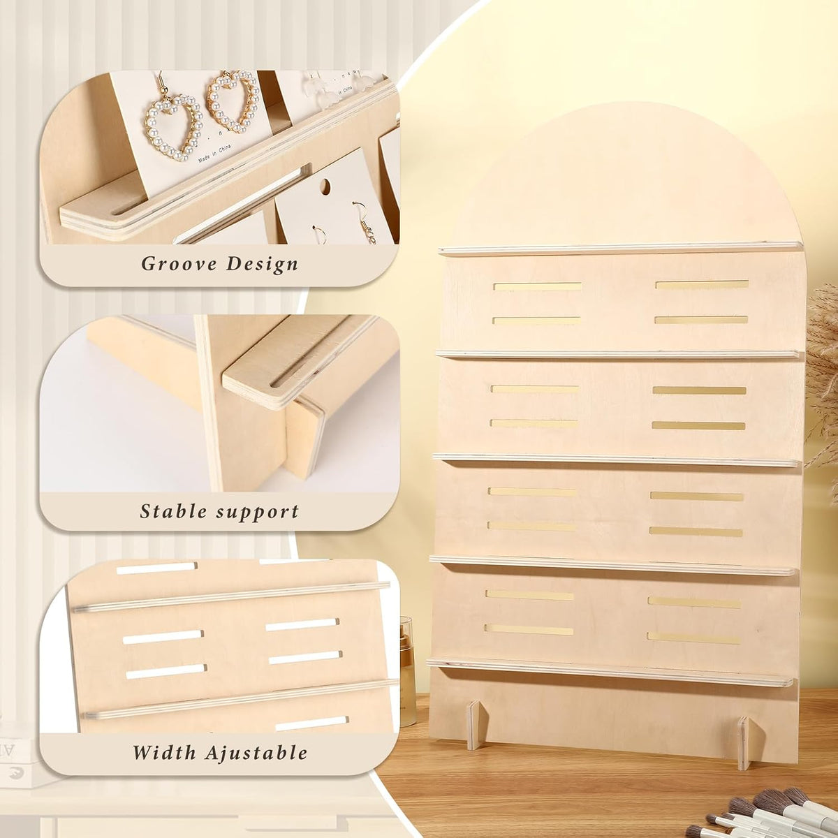 DoubleFill 5 Tier Wooden Earring Display for Vendor