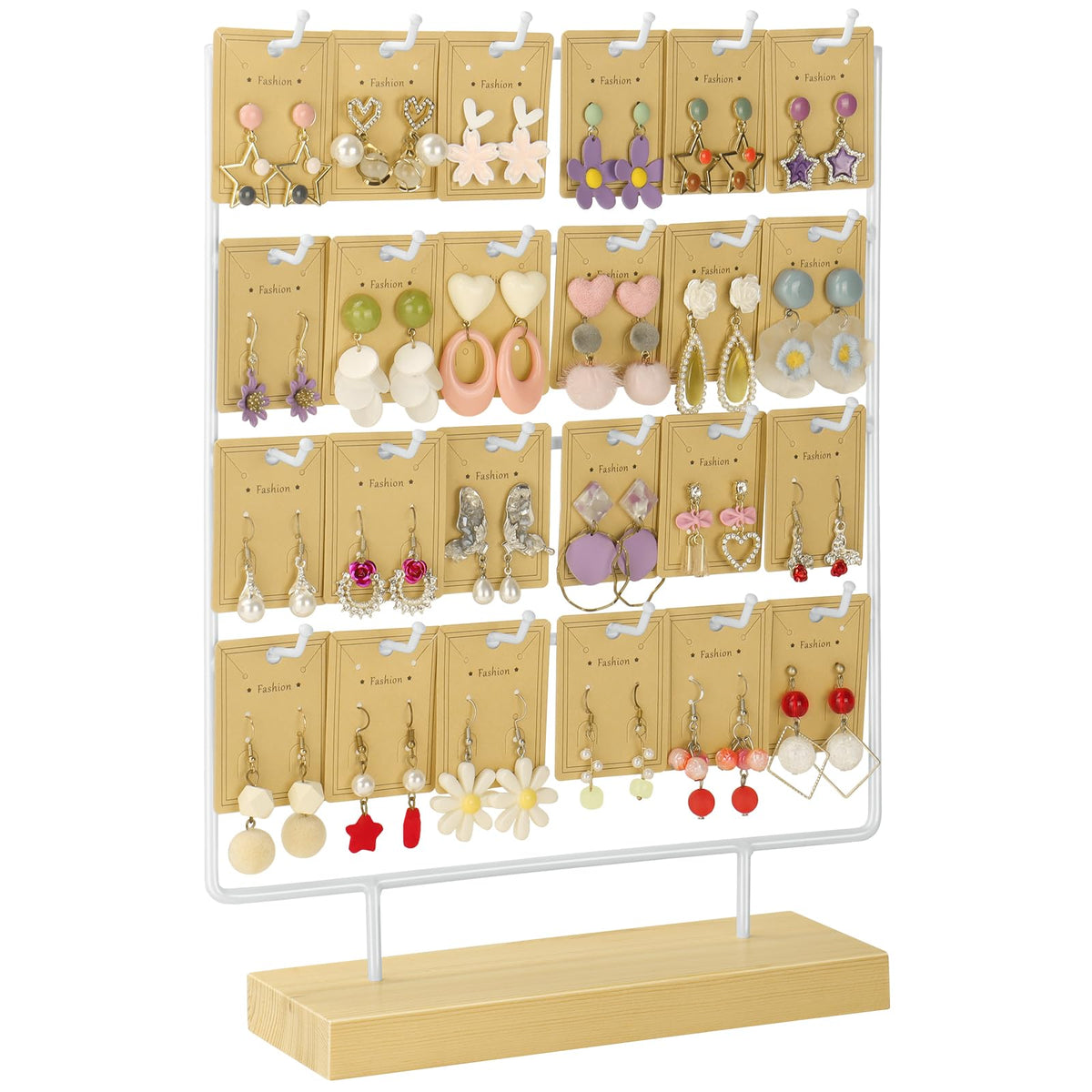 Earring Display for Vendor,4 Tier 24 Hook Earring Rack Display Holder Stand