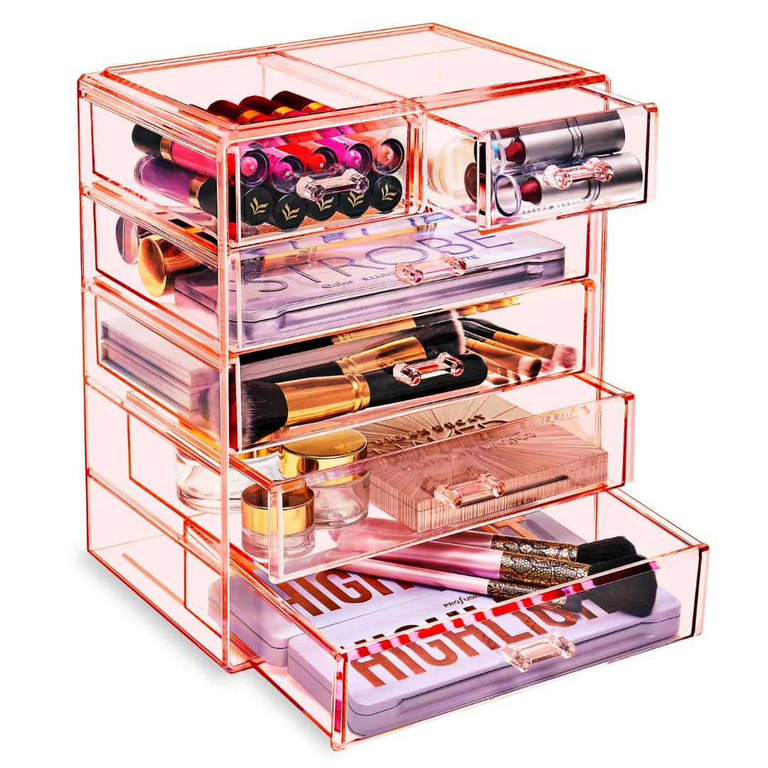 Sorbus 6-Drawer Makeup Organizer with Small & Wide Drawers (Diamond)