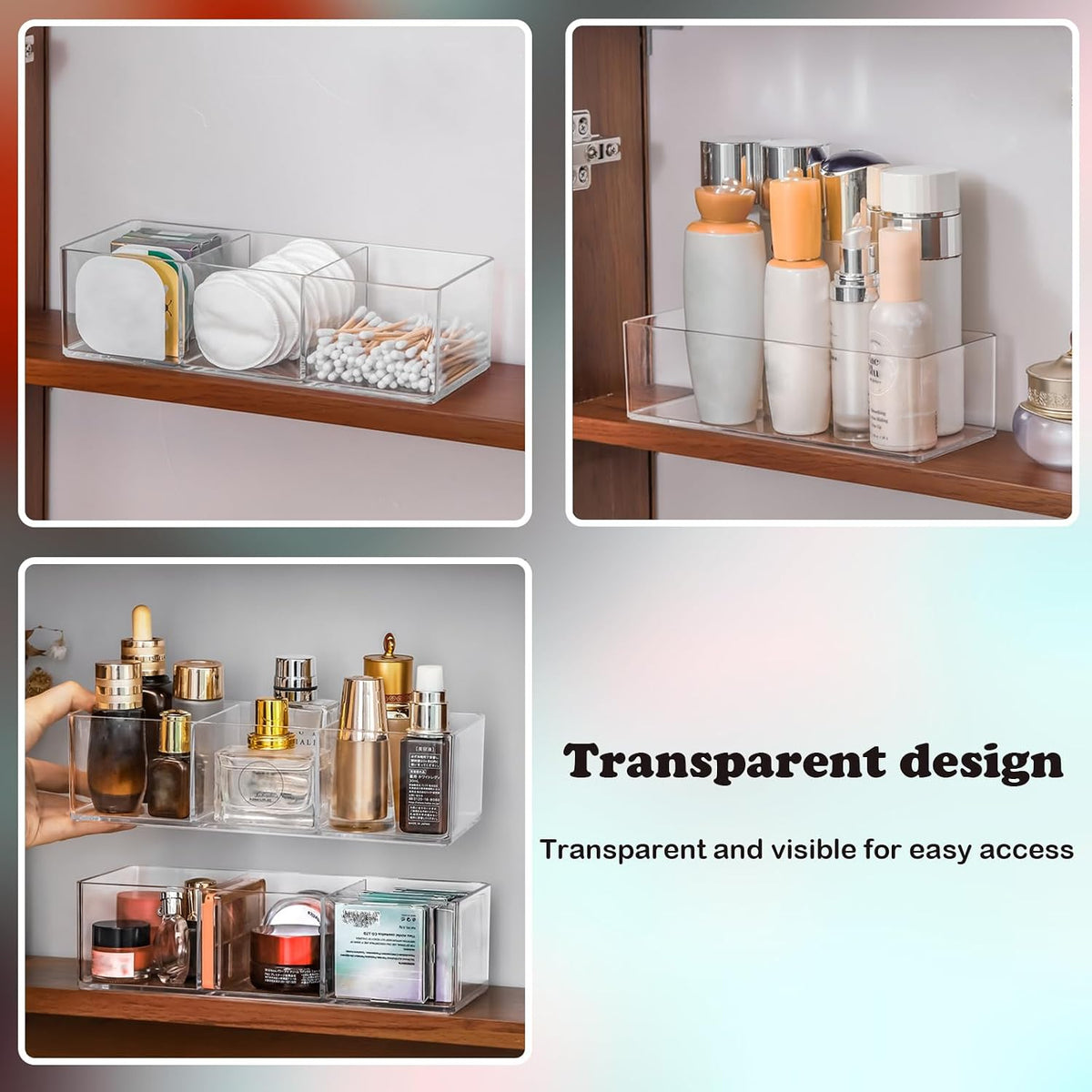 Acrylic Organizer 4-Piece Makeup Organizer Set