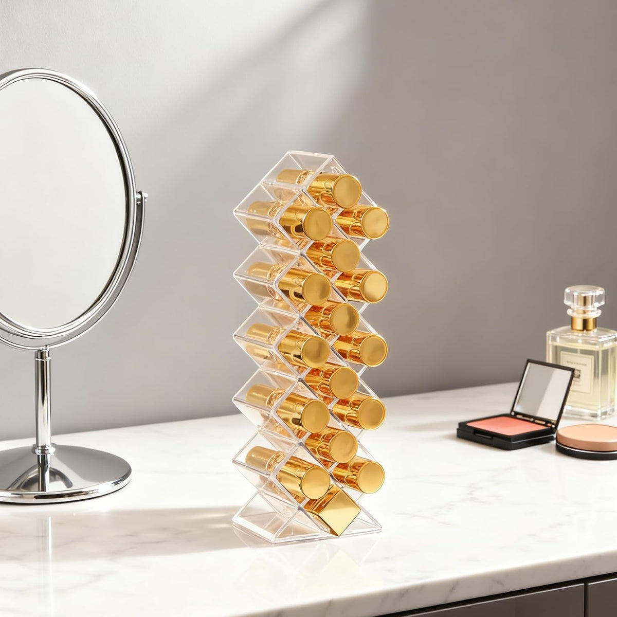 Lipstick Organizer Holder 32 Spaces Fish Shape Lip Gloss Organizer