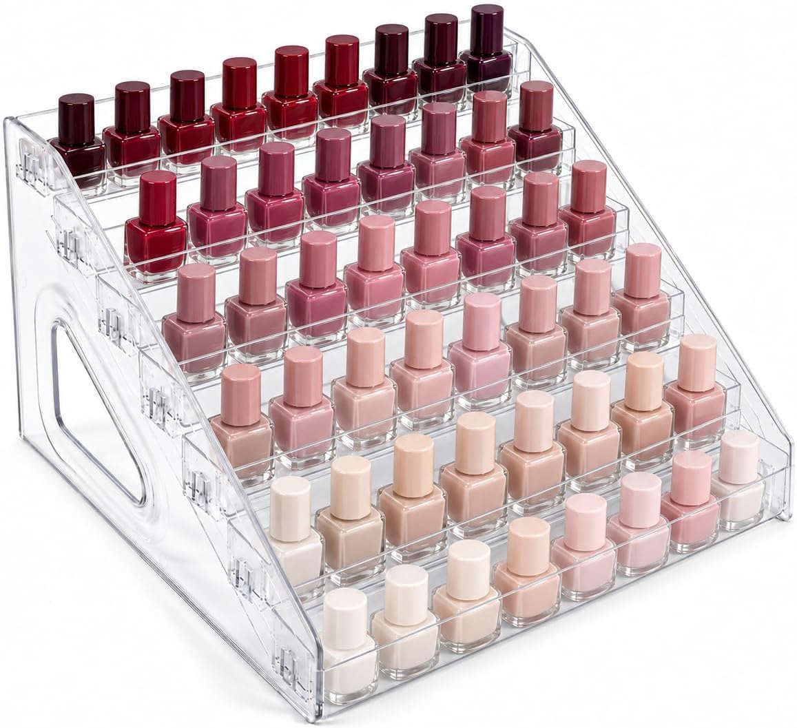 7 Tier Nail Polish Organizer, Clear Acrylic Countertop Display Stand