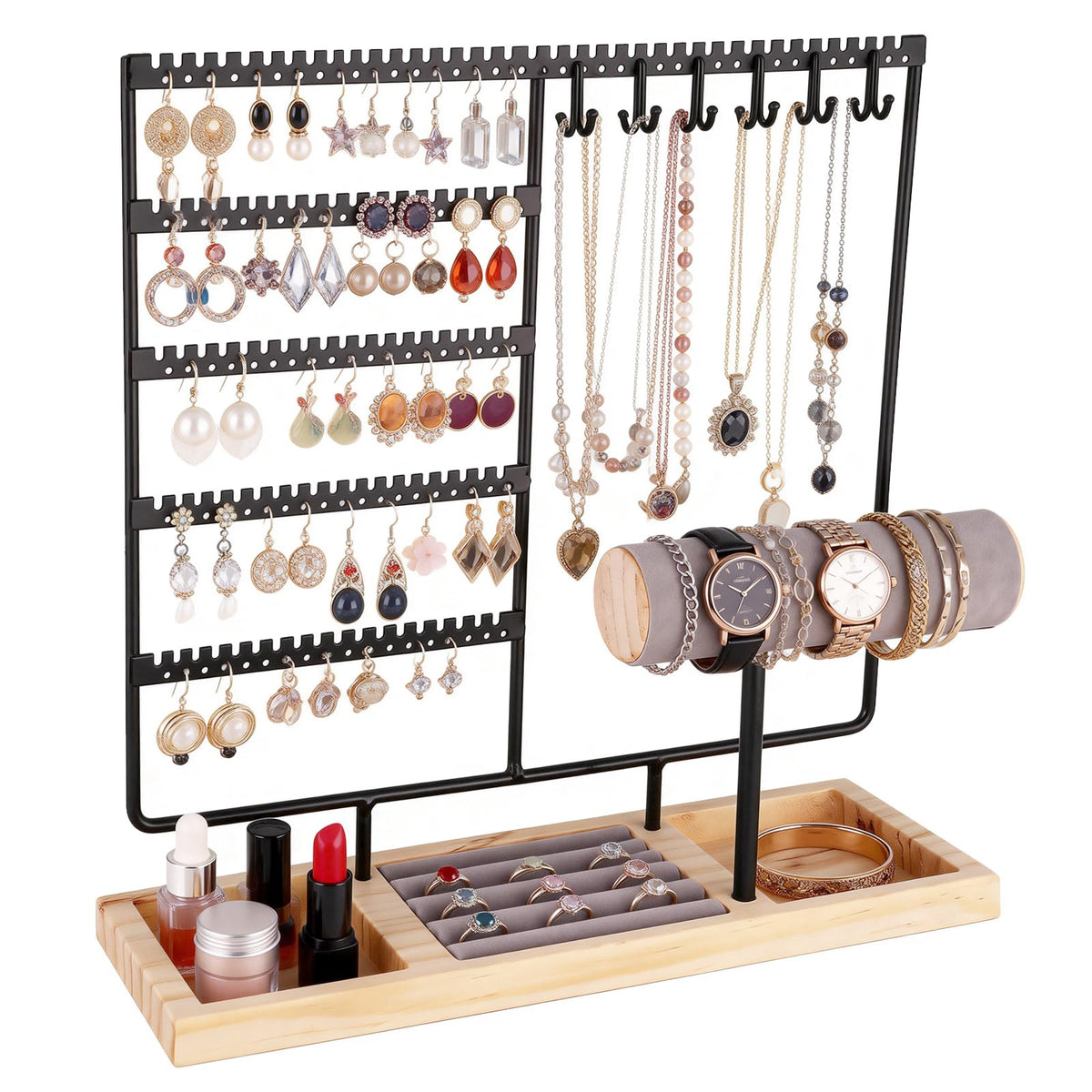 Ciormis Jewelry Organizer Stand， 5-Tier Earring Holder for Women and Girls