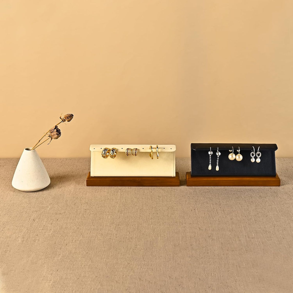 Solid Wood Long Earring Display Stand Earring Organizer Holder