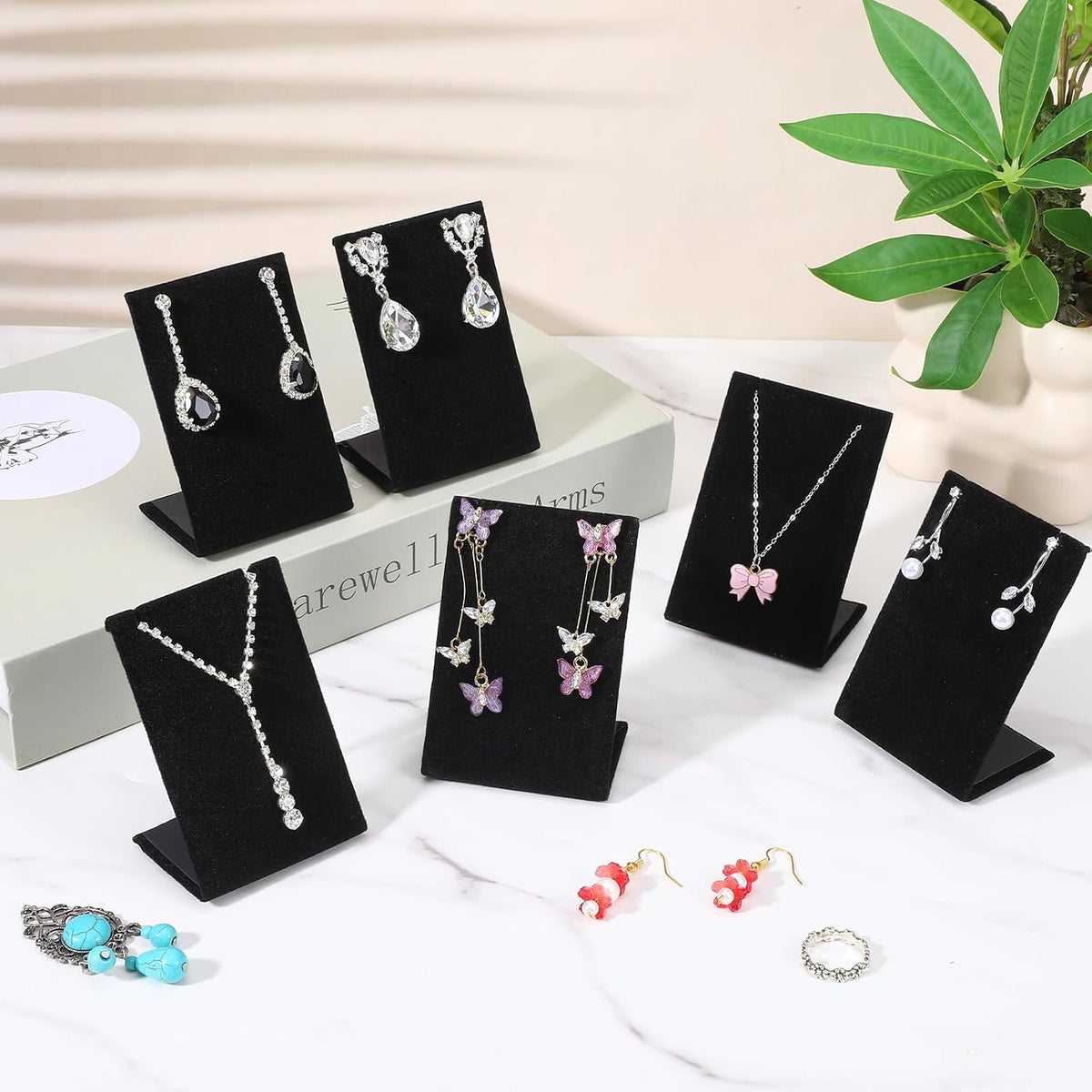 20Pcs Earring Necklace Display Stand L-Shaped Jewelry Organizer Holder