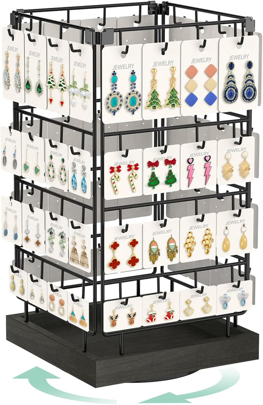 EsLuker.ly Rotating Earring Display Holder Stand for Vendors Selling, Black