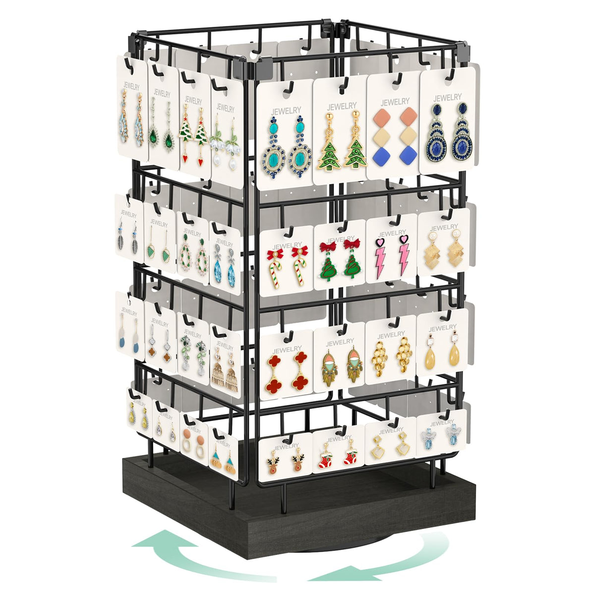 EsLuker.ly Rotating Earring Display Holder Stand for Vendors Selling, Brown