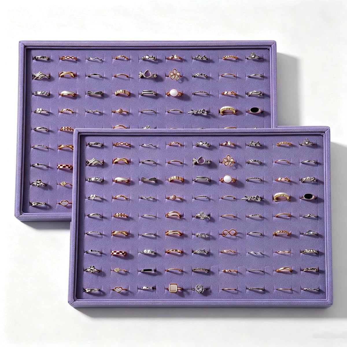 Large Velvet Jewelry Tray Display Drawer Inserts 2 Pack