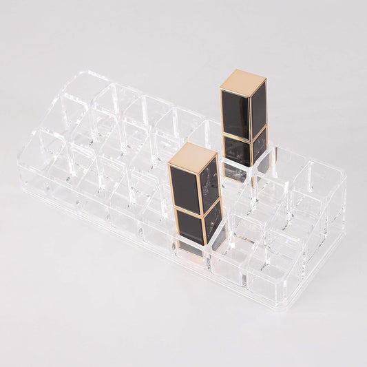 Clear Acrylic Lipstick Organizer for Cosmetic Make Up Holder Crystal 24 Sections A Style