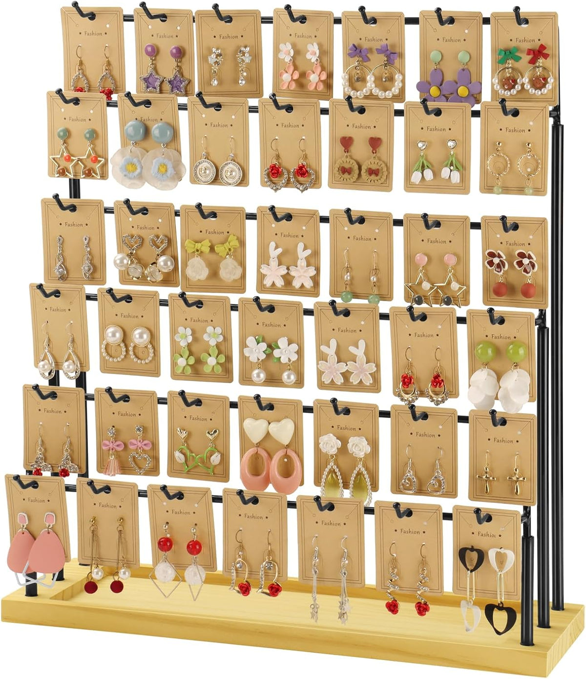 Jewelry Display for Vendors,6 Tiers 42 Hooks Earring Display Holder Stand