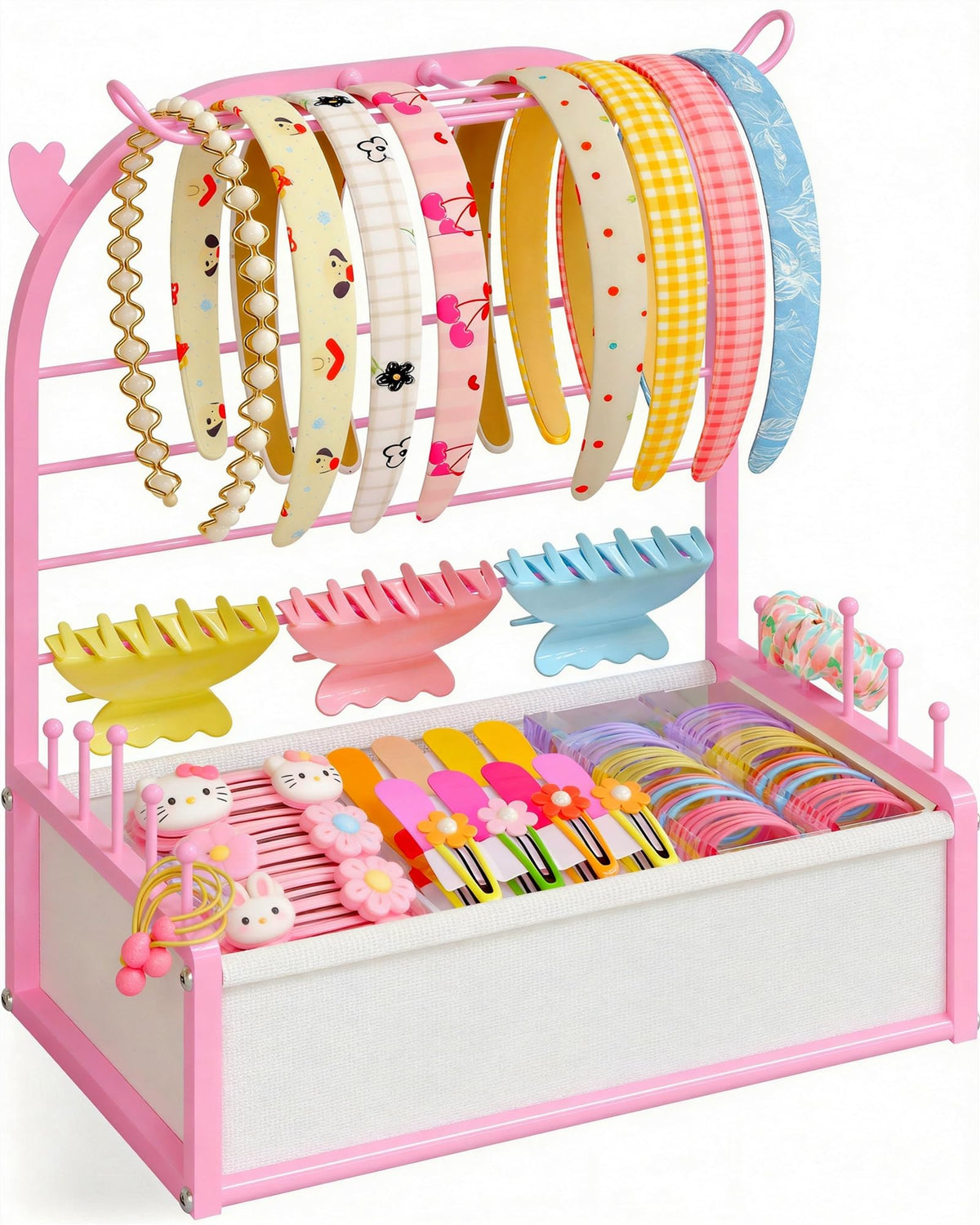 Earring Holder Organizer, 5-Tier Jewelry Display Stand with Matte Black Metal Frame and Wooden Tray, Large Earring Holder for Studs, Hoops, Dangles, Modern Jewelry Organizer for Women