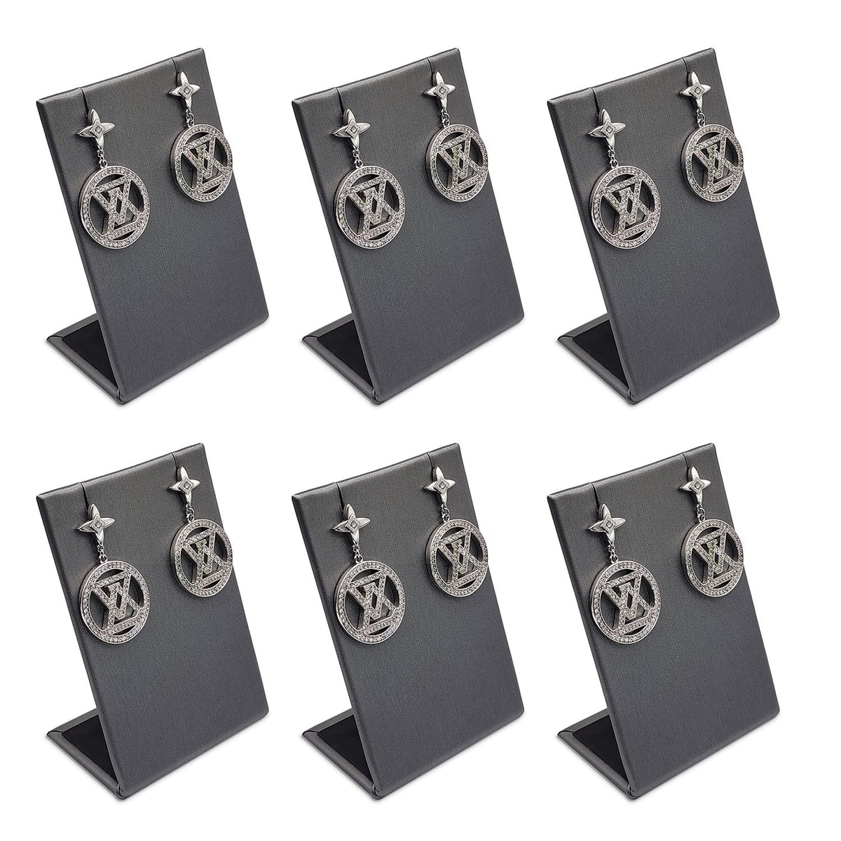 MOOCA 6-Piece Earring Pendants Display Stand, Black Velvet