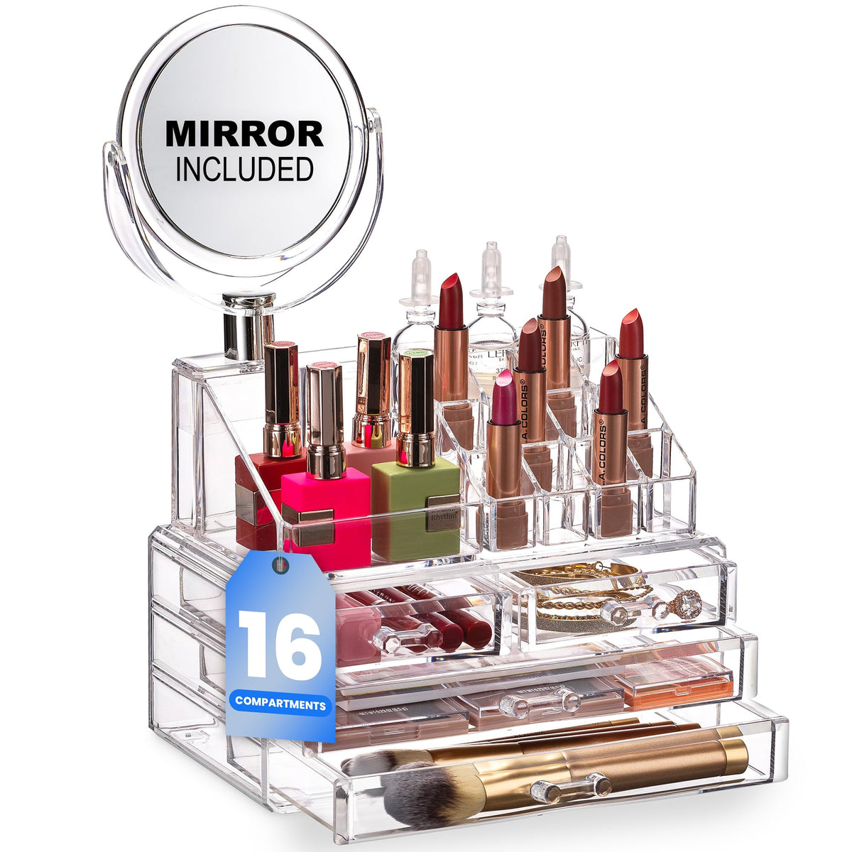 Masirs Clear Cosmetic Storage Organizer, Classy Design, Versatile, Simplifies Your Life