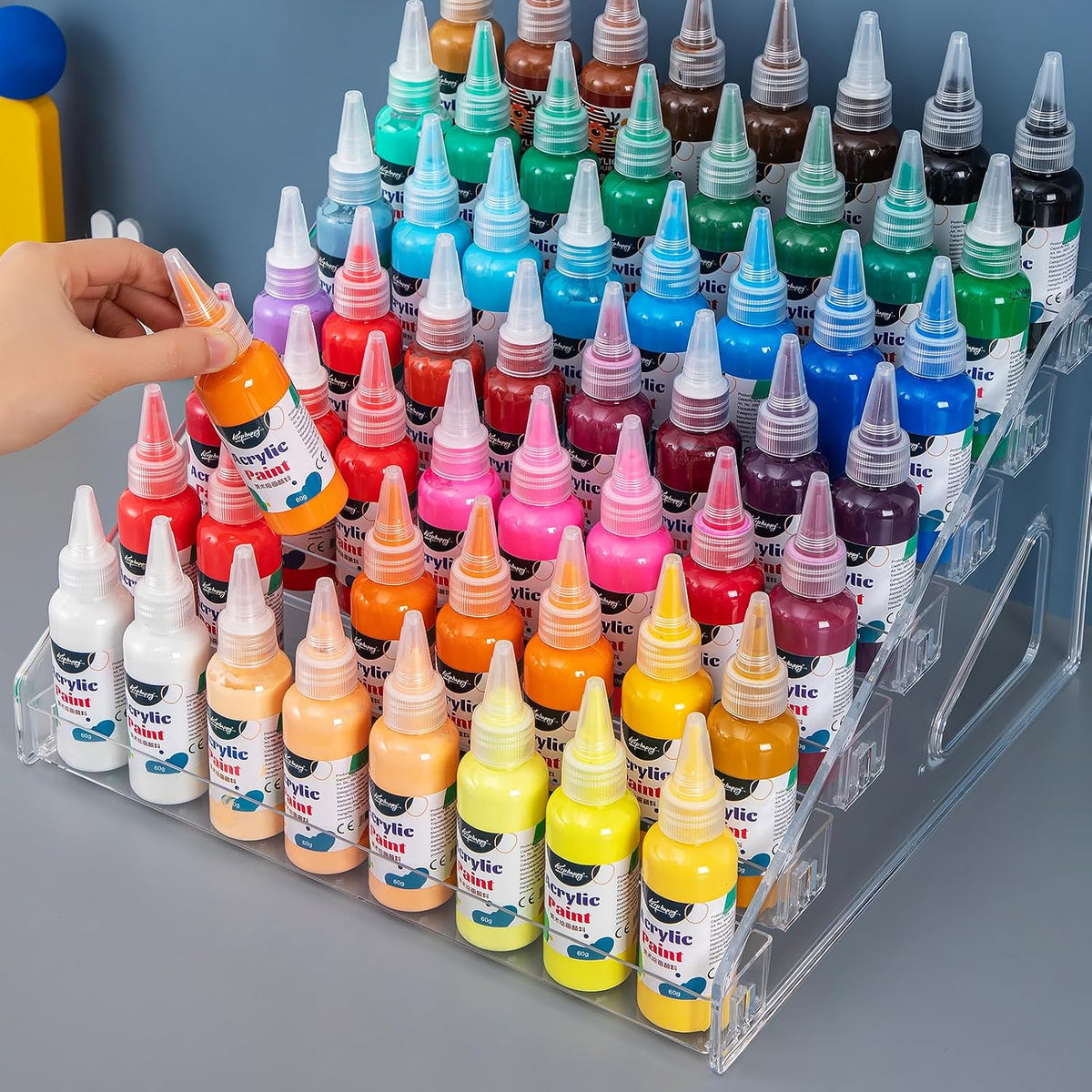 7Tier Acrylic Paint Organizer,Nail Polish Rack Shelf,Painting Bottle Holder