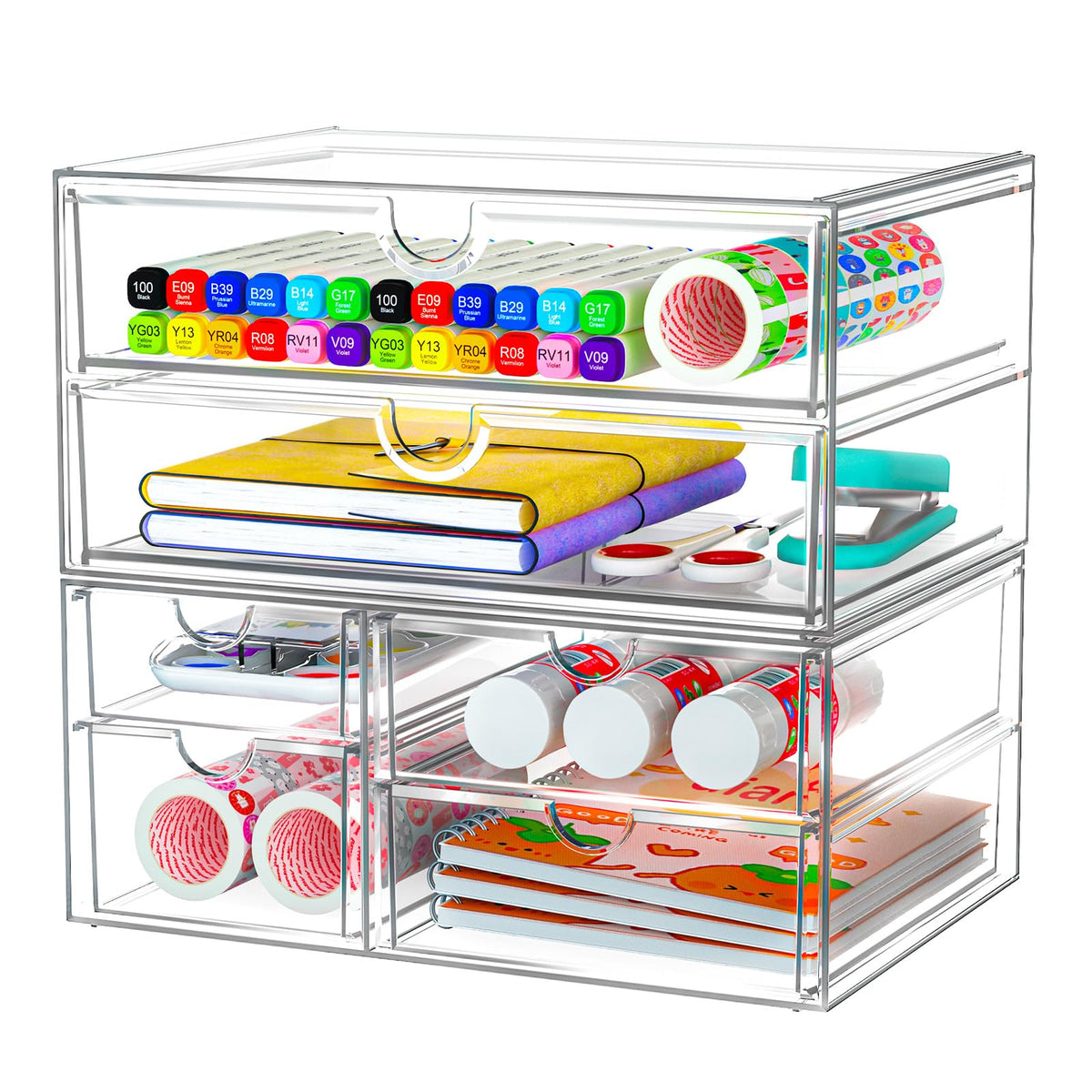ARSTPEOE Acrylic 13-Drawer Storage & Makeup Organizer for Desk, Bath
