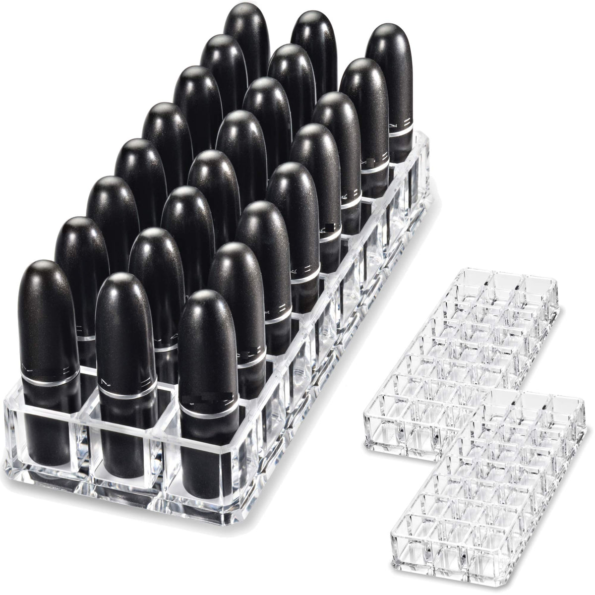 byAlegory Premium Beauty Organization Acrylic Lipstick Organizer & Beauty Container 24 Space Storage (Clear)