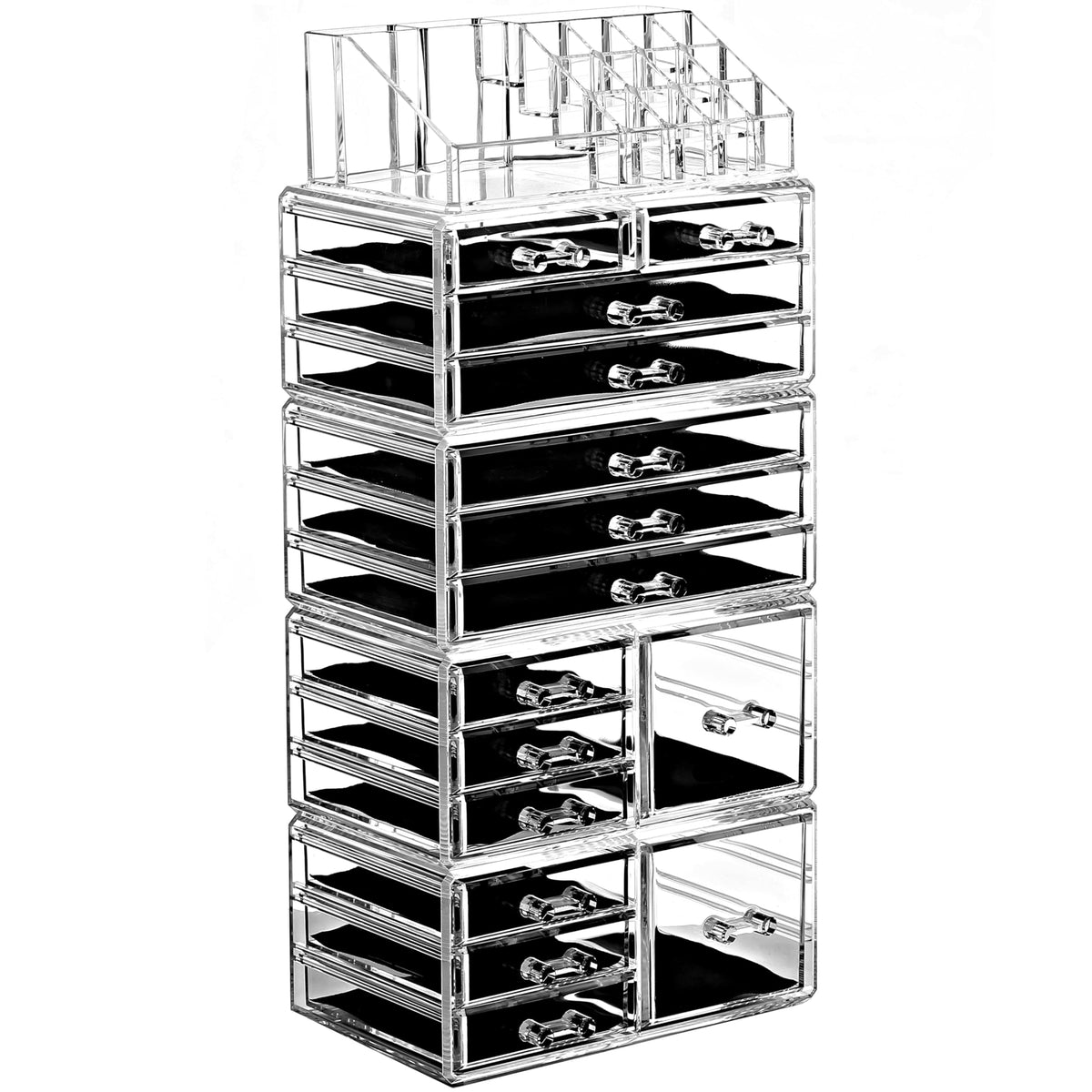Ikee Design Acrylic Clear Makeup Cosmetics Lip Gloss Organizer,Gold